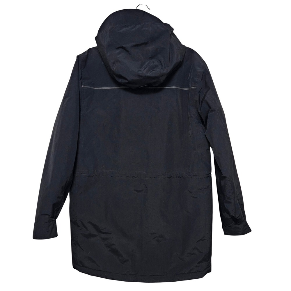 Lands End Black Hooded Parka Winter Minimalist Gorpcore Utility Insulated Mens M - Picture 2 of 9